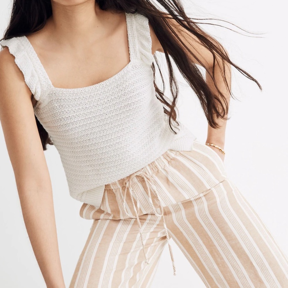 Madewell crocheted ruffle top